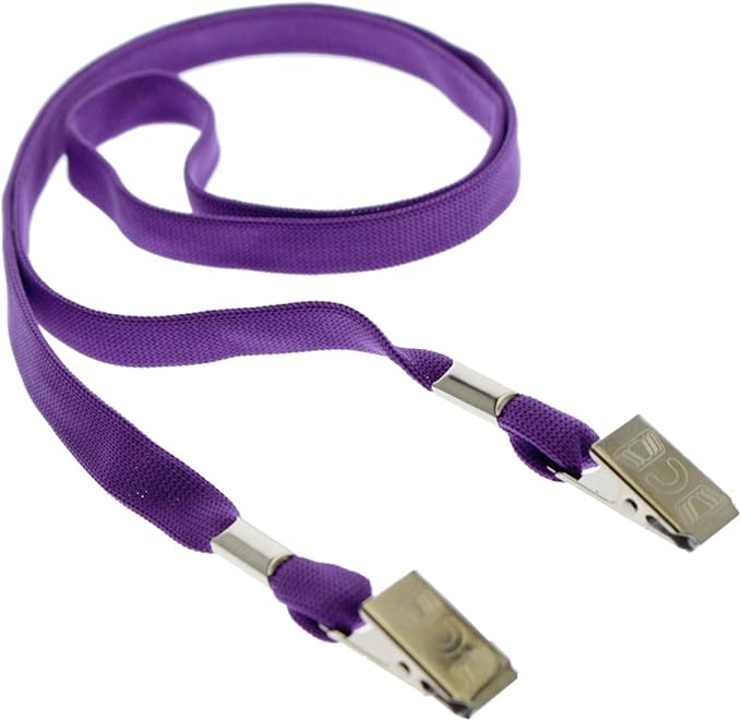 25 Pack - Face Mask Lanyards - Premium Comfortable Neck Straps for Tickets, Badge Holders - Twist Free 2 Hook Design (1 on Each End) for Special Event Badges, Credentials and Ticket Holders (Purple)