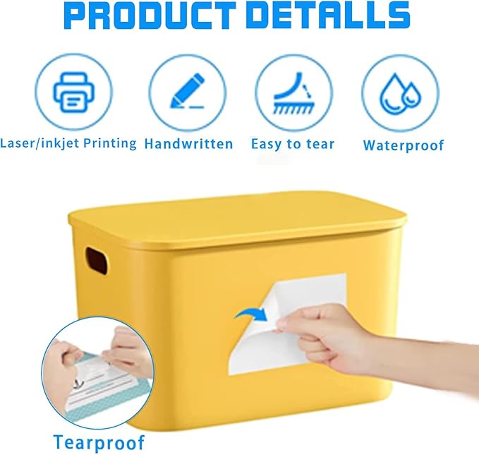 Yeachlaing 2×4 Inch Removable Blank Freezer Labels,Water/Oil/Tear Resistant/Ink Won't Smudge No Residue (105pcs,1 Bag)