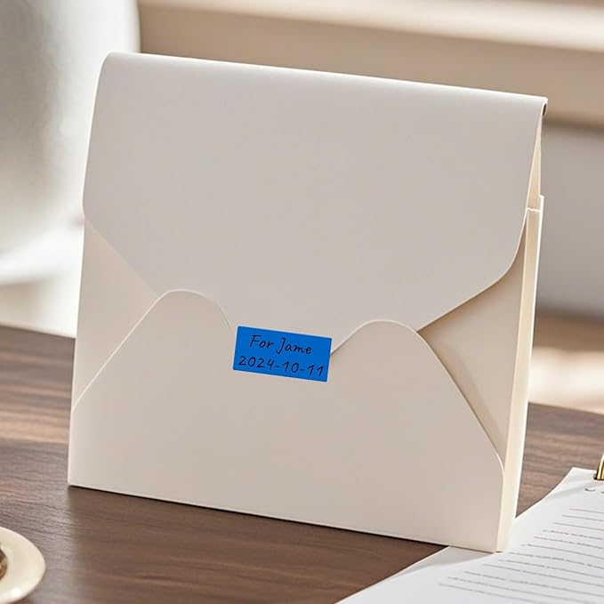 FINDAT Rectangle Label Stickers 1.57×0.75 Inch Vinyl Removable Blue Sticker Waterproof Writable File Folder Moving Labels for Boxes Home Office Labeling 160 PCS