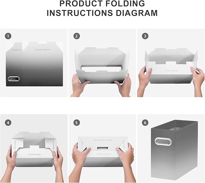 Oterri Cardboard File Organizer Box for Hanging File Folders Letter Size,File Box for Computer Desk,File Cabinet,Working Home,Office,Classroom (Gradient Light gray, Letter Size - 4 Packs)