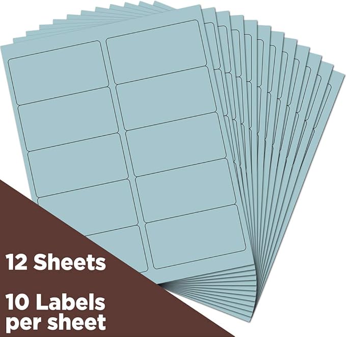 JAM PAPER Shipping Address Labels - Standard Mailing - 2 x 4 - Baby Blue - 120/Pack