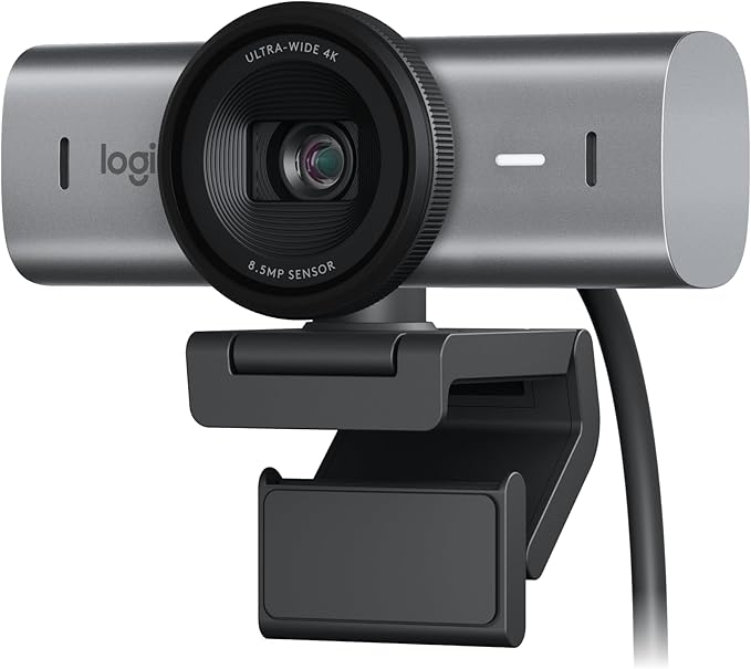 Logitech MX Brio Ultra HD 4K Collaboration, Streaming Webcam, 1080p at 60 FPS, Show Mode, Works with Microsoft Teams, Zoom, Google Meet, Nintendo Switch 2 New GameChat - Graphite
