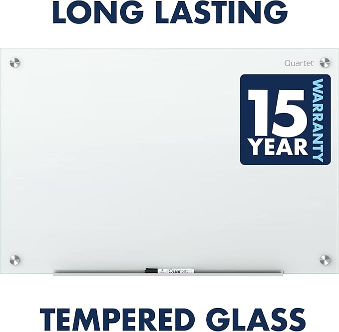 Quartet Dry Erase Board, Magnetic Whiteboard 72"W x 48"H, Glass Board for Wall, Infinity, White (G7248NMW)