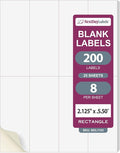 NextDayLabels – 2.125" x 5.5" Rectangle Sticker Labels for Printer - White Laser/Inkjet Printer Labels Return Address Labels Shipping Label Stickers (25 Sheets, 8 Per Sheet, 200 Labels)
