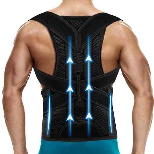Back Brace Posture Corrector for Women and Men - Adjustable Posture Back Brace for Upper and Lower Back Pain Relief - Improve Back Posture and Lumbar Support, Medium(Waist:29-33 Inches)