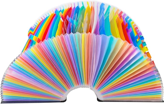 AFMAT Accordian File Organizer, 60 Pockets Large Expanding File Folder Organizer with Blank Labels, Letter/A4 Size Accordion Files Organizers Expandable for Receipt, Bill, Tax, Legal AF01