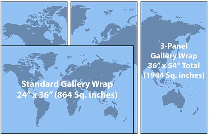 3 Panel - Stormy Dreams World Canvas Travel Wall Map - Personalized Gallery Wrapped