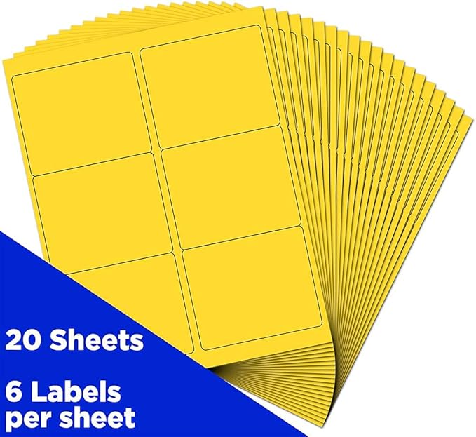 JAM PAPER Shipping Address Labels - Large - 3 1/3 x 4 - Yellow - 120/Pack