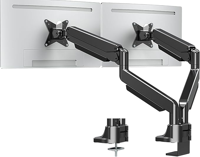 MOUNTUP Dual Monitor Mount fits 42 40 39 37 34 32 27 inch Ultrawide Screen, Holds 6.6-33lbs, Dual Monitor Arm Desk Mount, Heavy Duty Monitor Stand for 2 Monitors, with Clamp/Grommet Base