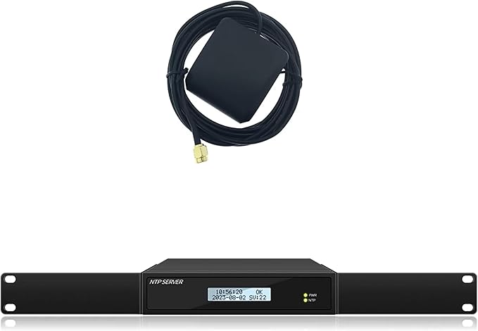 GPS NTP Network Time Server with Dual Ethernet Ports,Integrate GNSS Receiver,Supports AC/POE Power,Accurate Time Sync for Network Devices.