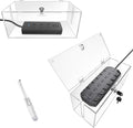 2PC Acrylic Plug Organizer Upgrade,Cable Management Box with Lock,Cable Organizer Box for Surge Protector Power Strip,TV Computer,Cable Wires of Home,Office,Child and Pet Proof
