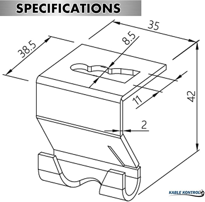 Kable Kontrol Stainless Steel Hanging Hook – Ceiling and Hanging Hardware - Wire Mesh Tray Cable Management Rack Cable Basket, NEC Approved for Network, Fiber Optic, Cabling Accessory