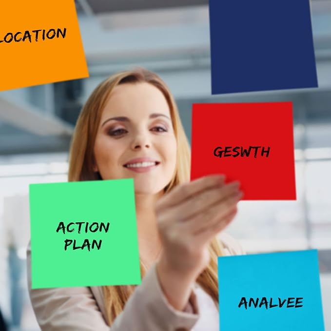 Zubebe 10 Pads 11 x 11 Inch Large Sticky Notes Jumbo Bright Colors Sticky Notepads Self Stick Note Square Memo Post Stickies for Office School, 25 Sheets/pad