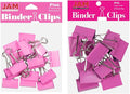 JAM PAPER Colorful Binder Clips Assortment - Medium & Large Size - Pink Binderclips - 27 Clips/Pack