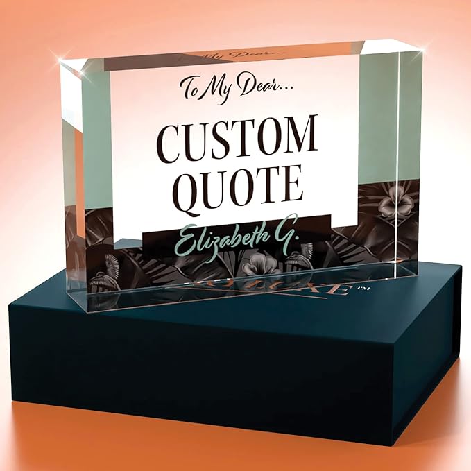 Custom Acrylic Sign Personalized, Custom Desk Name Plate, 18 Styles, (4"x6"), With Gift Box, USA Made by Acryluxe. (Holman)