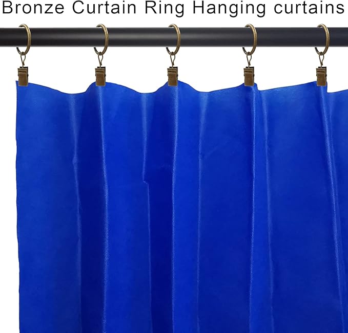 AMZSEVEN 44 Pack Metal Curtain Rings with Clips, Drapery Clips with Rings, Drapes Rings 1 inch Inner Diameter, Fits Diameter 5/8 inch Curtain Rods, Vintage Bronze