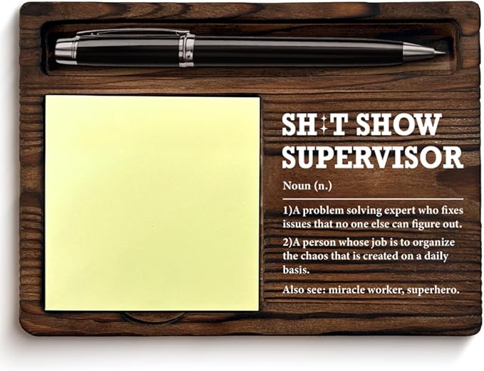 Funny Office Gifts for Boss Supervisor Coworker Boss's Day Promotion Retirement Farewell, Supervisor Boss Sticky Note Holder for Office Decor