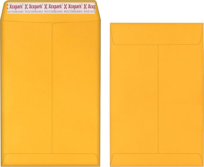 Xxcxpark 120 PCS 6x9 inches Security Catalog Envelopes Printable Self Seal Envelopes, Anti Tear Brown Envelopes for Invitation Cards, Pictures, Photos, Documents