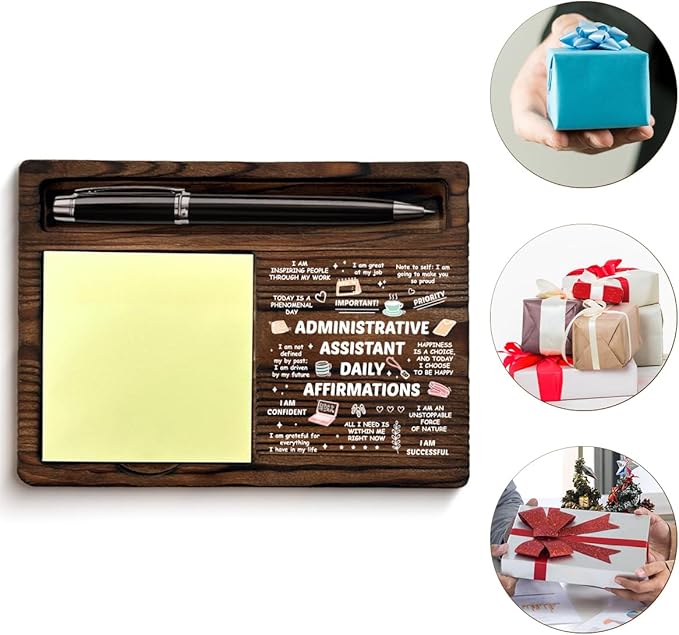 Administrative Assistant Gifts, Positive Affirmation Gifts for Admin Assistants Secretary, Administrative Assistant Sticky Note Holder for Office Desk Decor