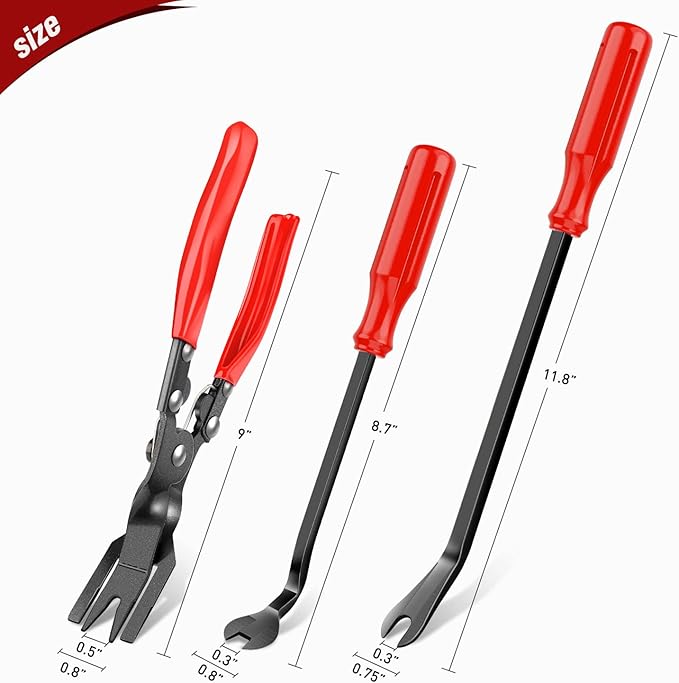 Nilight 3PCS Clip Pliers Set & Fastener Remover Auto Trim Removal Tool Kit Auto Upholstery Combo Repair Kit with Storage Bag for Car Panel Dashboard