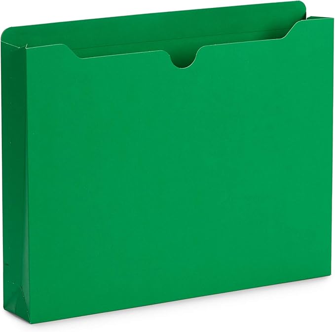 Blue Summit Supplies 1 Inch File Jackets, Expandable Folders, Heavy Duty 1 Inch Expansion Pocket File Folders Letter Size, Assorted Colors, Reinforced Straight Cut Tab,25 Pack