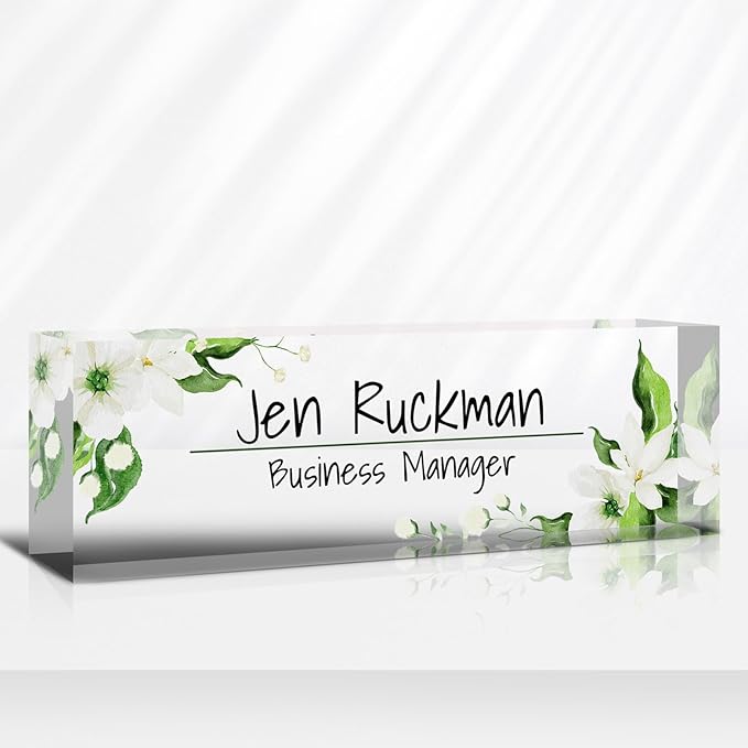 Desk Name Plate Personalized, Custom Name Plate for Desk, Acrylic Desktop Accessories, Office Gift & Decor for Women Men, Teacher Nurse Boss Employee Appreciation Gifts