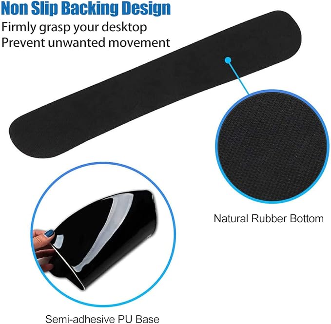 Keyboard Wrist Rest and Mouse Pad Wrist Support Set with Coasters, Stay Positive Work Hard and Make It Happen Inspirational Quote Wrist Mouse Pad with Non-Slip PU Base for Home Office Working Studying