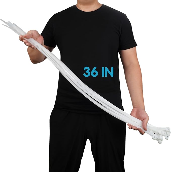 Long Zip Ties Heavy Duty 36 inch, 60PCS Large Zip Ties with 220 lbs Tensile Strength, Big Cable Ties, Industrial Durable Strong Wire Ties for Binding Fences, Awnings Tying Water Pipes