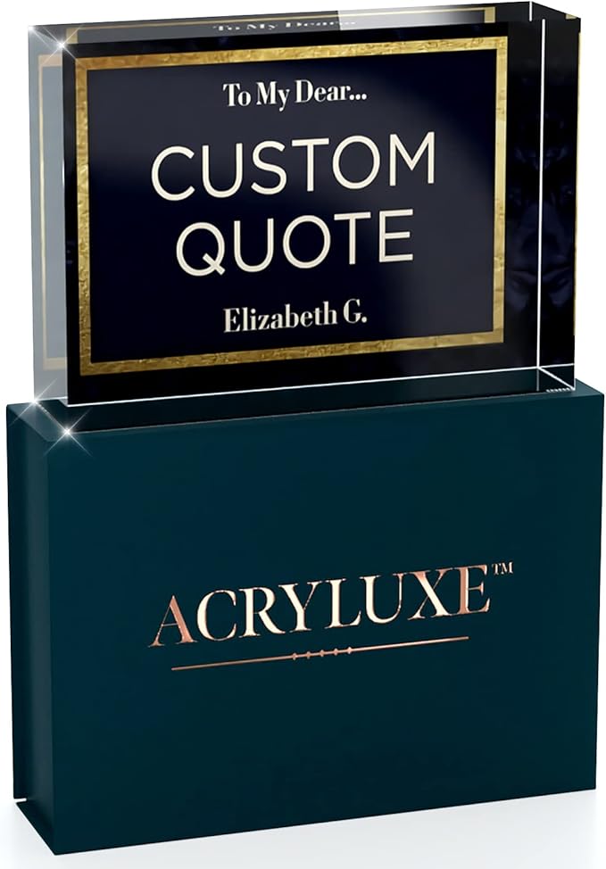 Custom Acrylic Sign Personalized, Custom Desk Name Plate, 18 Styles, (5"x7"), With Gift Box, USA Made by Acryluxe. (Folsom)