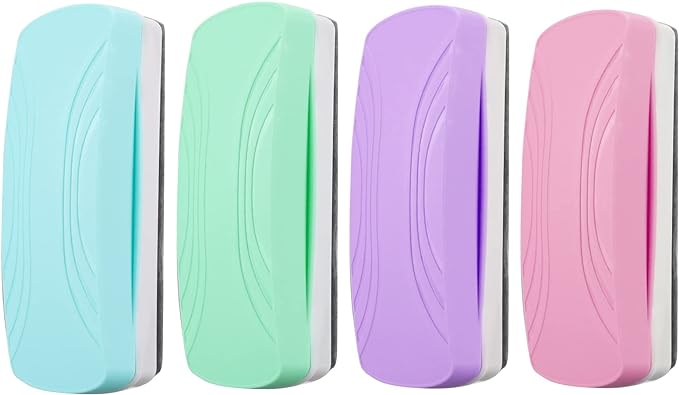 Ddaowanx Whiteboard Eraser, Magnetic Dry Erase Eraser, Glass Board Eraser,School and Office Supplies (4 Pack/4 Colors)