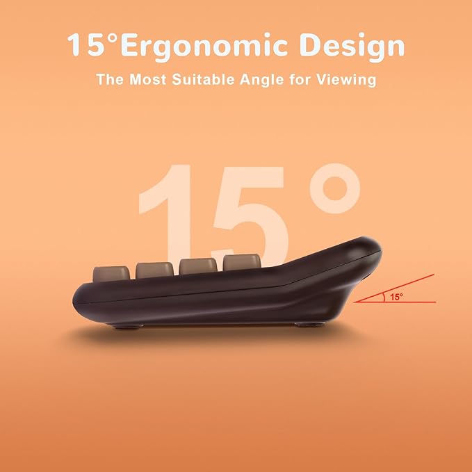 Pendancy Desk Calculator 12 Digit, Retro Cute Basic Calculator with Extra Large LCD Display and Buttons, for Office, School, Home Use