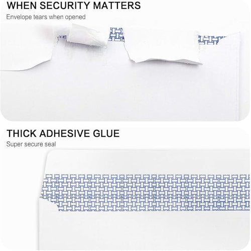 #8 Double Window Security Check Envelopes, No.8 Double Window Bussiness Envelopes Designed for QuickBooks Checks - Computer Printed Checks - 3 5/8 X 8 11/16 (NOT for INVOICES) - 24 LB - 1000 PACK
