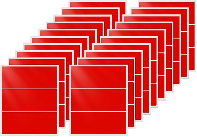 FINDAT Colored Stickers 4×2 Inch Vinyl File Folder Sticker red Rectangle Removable Waterproof Color Coding Moving Label for Boxes Office Inventory Labeling 60 PCS
