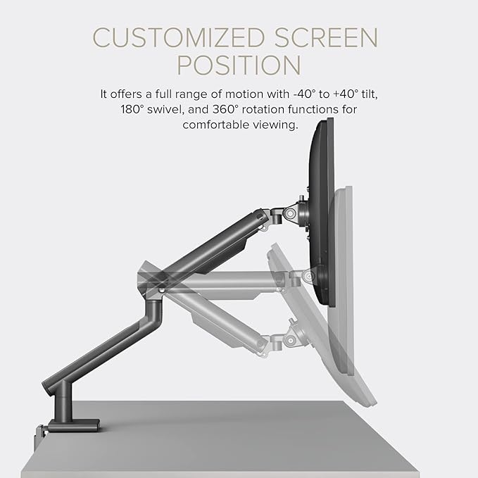 POUT Eyes 12 Dual Aluminum Monitor Arm (Grey/Black/Single)