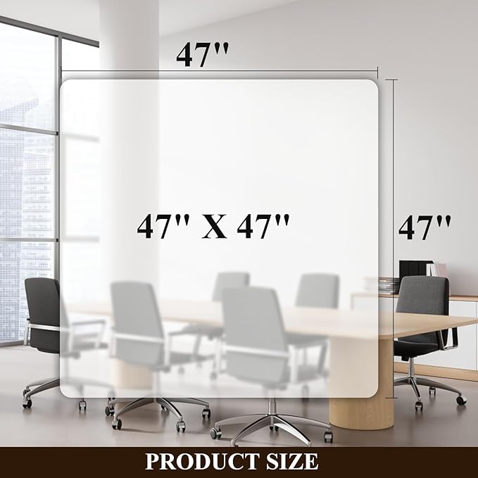 SHAREWIN Office Chair Mat for Hard Floors - 47''×47'',Heavy Duty Clear Wood/Tile Floor Protector PVC Transparent