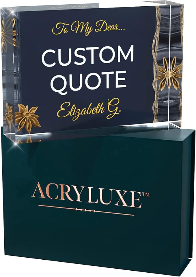 Custom Acrylic Sign Personalized, Custom Desk Name Plate, 18 Styles, (5"x7"), With Gift Box, USA Made by Acryluxe. (Trenton)