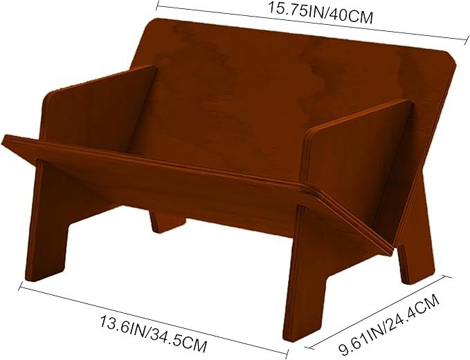 Wood Bookcase in Living Room/Home/Office, Desktop Book Shelf Organizer Bookshelves Storage Rack for CDs/Magazine/Books Display (Light Brown, 13.6")