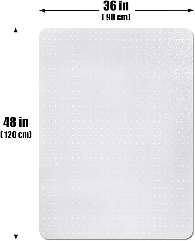 SHAREWIN Chair Mat for Carpeted Floor,48''×36'' PVC Carpet Protector for Low Pile Carpets Heavy Duty Effective Grip Anti-Slip,Won't Crack,Easy to Clean for Office and Home