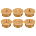 uxcell 6 Pcs Desk Grommet, 2.09 inch 53mm Desk Cable Hole Cover Wire Hole Insert for Home Office Table Cabinet Cord Organizer, Brown