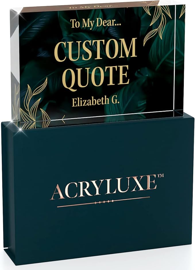 Custom Acrylic Sign Personalized, Custom Desk Name Plate, 18 Styles, (4"x6"), With Gift Box, USA Made by Acryluxe. (Luxurious)