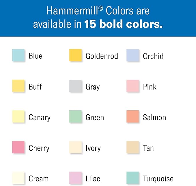Hammermill Colored Paper, 20 lb Ivory Printer Paper, 8.5 x 14-1 Ream (500 Sheets) - Made in the USA, Pastel Paper, 103143R