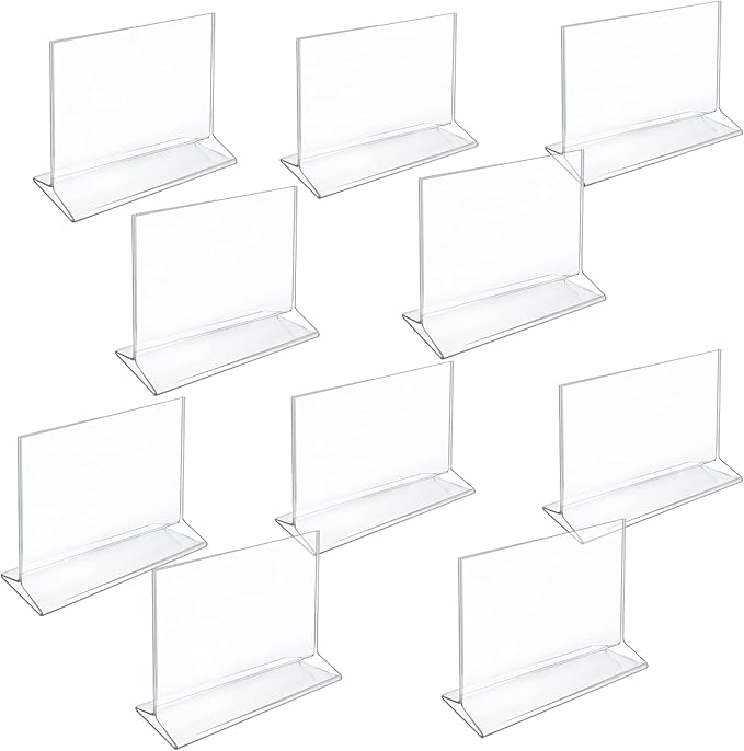 Azar Displays 142708 6-Inch Width by 5.5-Inch Height Top-Load Acrylic Sign Holder, 10-Pack