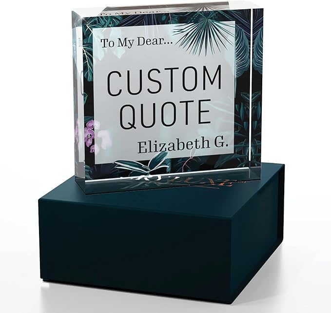 Custom Acrylic Sign Personalized, Custom Desk Name Plate, 18 Styles, (4"x4"), With Gift Box, USA Made by Acryluxe. (Bouquet)
