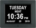 Aowasi Digital Clock Large Display with Date and Day of Week, 8 Alarm Options, Extra Large Digital Clock with Non-Abbreviated Day & Month Alarm Clocks for Seniors Dementia(Black)