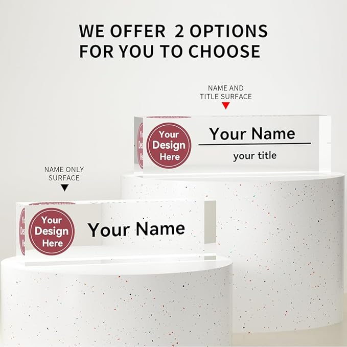 Desk Name Plate Personalized, Custom Name Plates for Desks, Office Desk Decor, Make Your Own Nameplate with Logo, Name Plates for Desks, Personalized Office Gift for Coworkers (Logo) 731