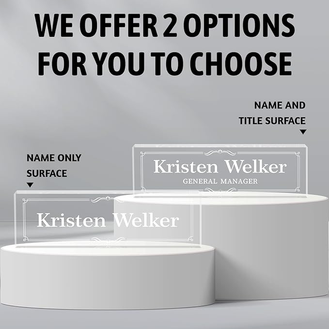 Personalized Desk Name Plates, Acrylic Engraved Name Plate for Desk, Custom Office Gifts & Desk Decor for Women Men, Employee Appreciation Gifts for Boss Teacher Nurse