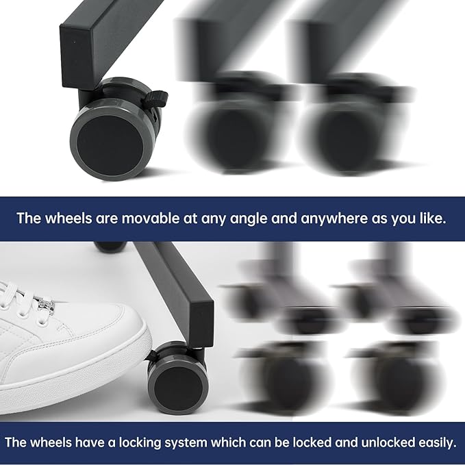 TSJ OFFICE Large Rolling Whiteboard - Dry Erase Magnetic 48 x 32 Inches White Board Height Adjust Double Sides Mobile Portable Easel on Wheels, Dry Erase Board with Stand for Office, Home & Classroom