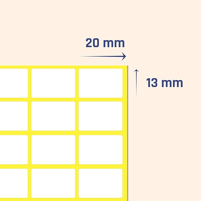 1000 Pack, 0.5" x 0.75" - White Labels Stickers for Writing, Price Stickers