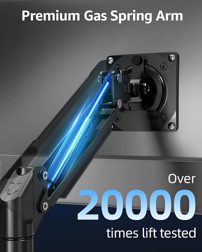 Single Monitor Mount for 32 27 24 22 inch Screen, Monitor Arm Holds 4.4-22 lbs, Monitor Desk Mount, Gaming & Home Office Use, VESA 75x75mm & 100x100mm, Freelift Pro Black