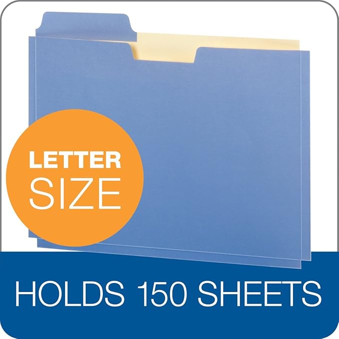 Pendaflex Globe-Weis/Pendaflex File Folder Pockets, 150 Sheet Capacity, Letter Size, Double Top, 1/3 Cut Tabs, Assorted Colors, (FP153L10 ASST) 10 Count(Pack of 10)